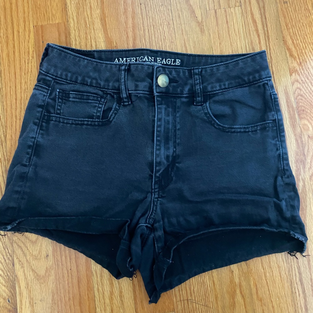 American eagle black hi rise shorts